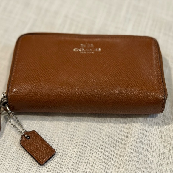 Coach Brown Leather Zip-Around Wallet | Classic Monogram Interior - Picture 3 of 7